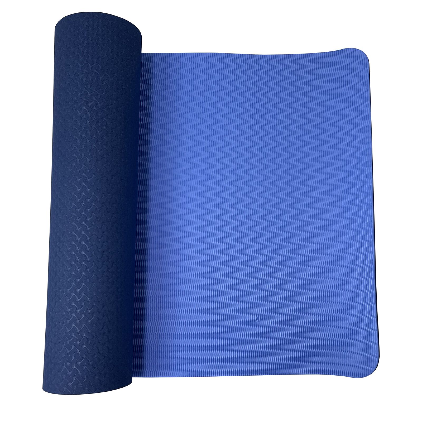 Коврик для йоги и фитнеса UNIX Fit двусторонний, 180 х 61 х 0,6 см, двуцветный, голубой